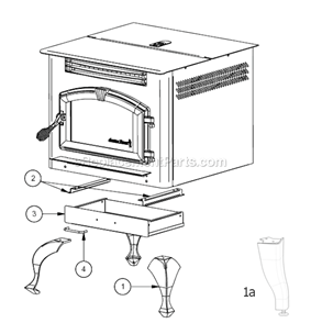 Part Location Diagram of 25425 US Stove Company Guide Rail, Ash Pan